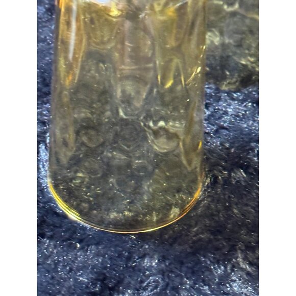 Vintage Hazel Atlas Lyric Gold Harvest Amber Optic Stemmed Glasses Set of 2 - Picture 6 of 8
